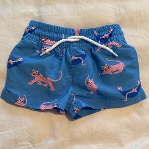 The Beaufort Bonnet Company Blue Tiger Print Kids Shorts